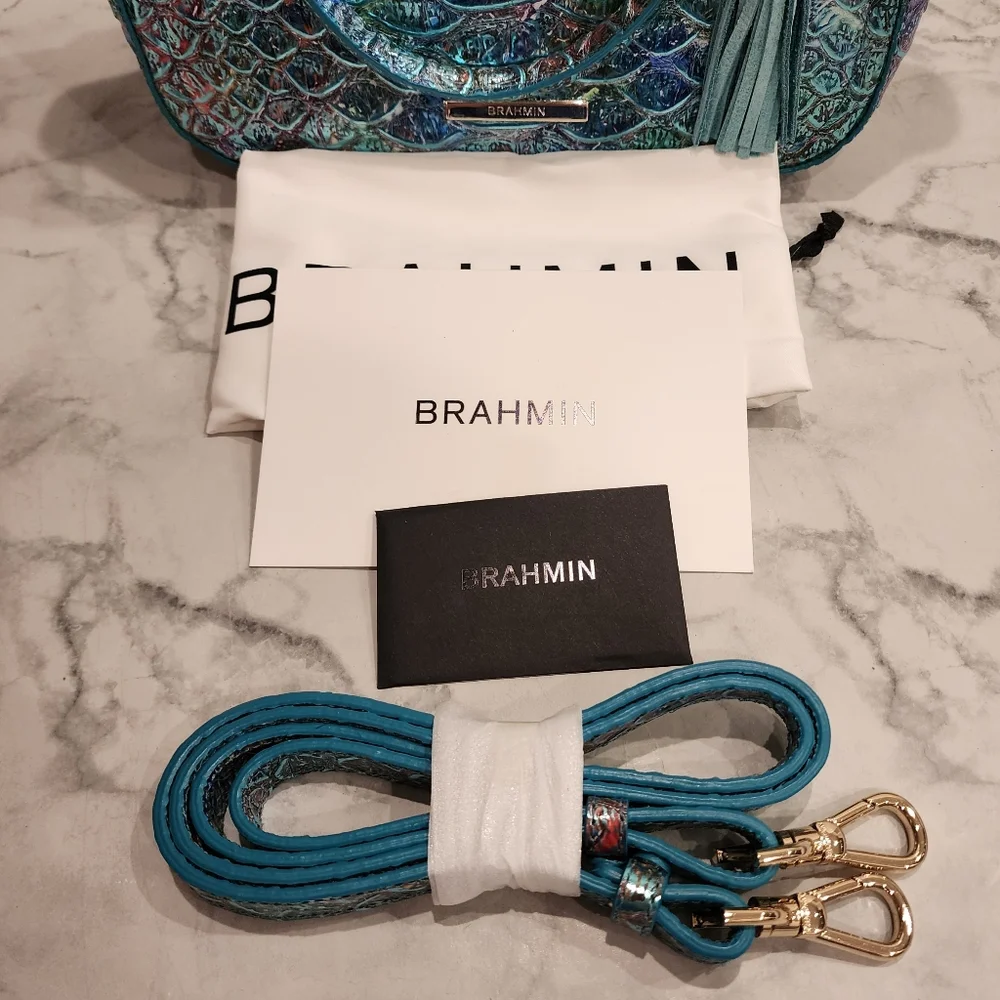 Brahmin Frisky Montego Set Small Ashlee Crossbody Bag Veronica Wallet Iridescent